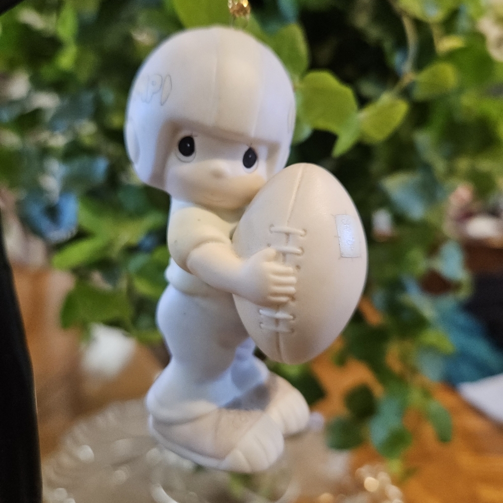 Enesco Precious Moments Christmas Ornament Figurine "I'm a Possibility" Football